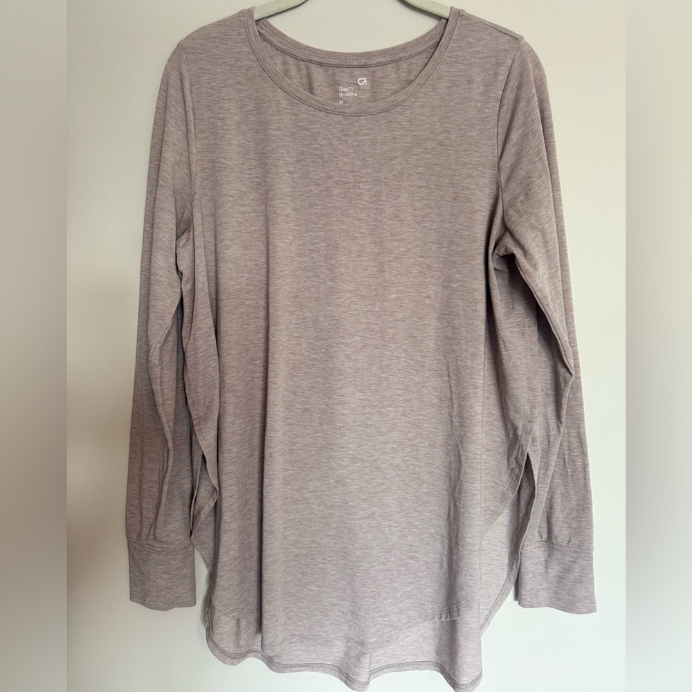 GAP Breathe Tan Long Sleeve Performance Top Size Medium